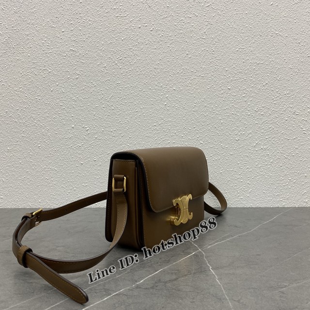 Celine專櫃新款牛皮單肩斜挎女包 賽琳Triomphe新經典純鋼五金凱旋門手袋 xxl1023